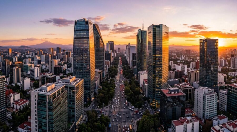 Persona revisando opciones de inversión en FIBRAS desde su laptop con gráficas de la Bolsa Mexicana de Valores